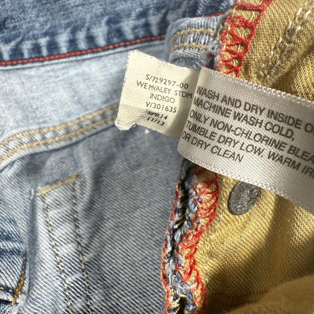 Banana Republic Indigo Straight‎ Jeans Mens 33x34 Light Wash Blue Cotton